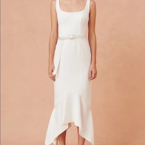 Keepsake the Label White Uptown Midi Dress Porcelain Size XL/US 10 NWT - Picture 14 of 14